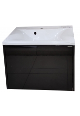 Тумба SANRAY М1-Акцент (65) (подв) (2ящ) (черная) под раковину М1