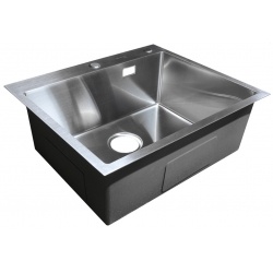 Мойка для кухни Santrek Aqua 60х50х22 (3.0) сатин, сталь нержавеющая, сифон, дозатор, коландер