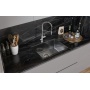 Мойка для кухни Santrek Aqua 60х50х22 (3.0) графит, сталь нержавеющая, сифон, дозатор, коландер