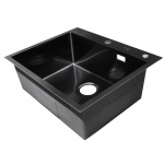 Мойка для кухни Santrek Aqua 60х50х22 (3.0) графит, сталь нержавеющая, сифон, дозатор, коландер