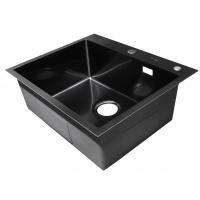 Мойка для кухни Santrek Aqua 60х50х22 (3.0) графит, сталь нержавеющая, сифон, дозатор, коландер