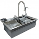 Мойка для кухни многофункциональная Santrek Aqua 75х45х22 (3,0) сатин