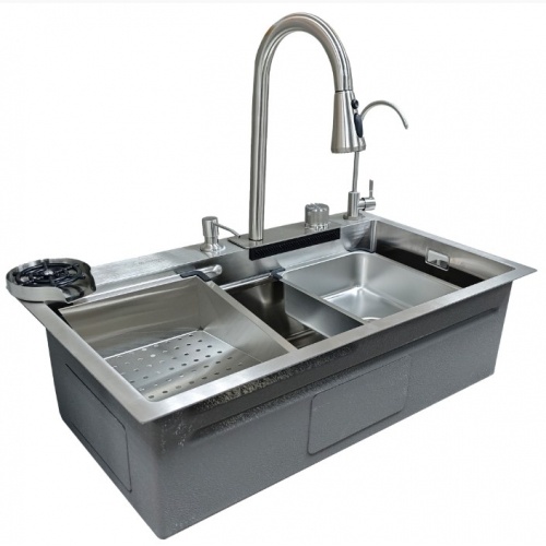 Мойка для кухни многофункциональная Santrek Aqua 75х45х22 (3,0) сатин купить в интернет магазине Санрай73