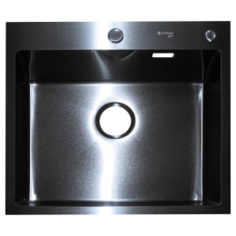 Мойка для кухни Santrek Aqua 50х50х22 (3.0) графит, сталь нержавеющая, сифон, дозатор, коландер