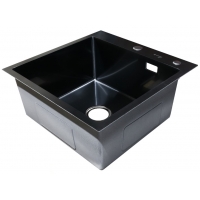 Мойка для кухни Santrek Aqua 50х50х22 (3.0) графит, сталь нержавеющая, сифон, дозатор, коландер
