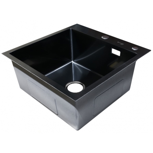 Мойка для кухни Santrek Aqua 50х50х22 (3.0) графит, сталь нержавеющая, сифон, дозатор, коландер купить в интернет магазине Санрай73