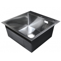 Мойка для кухни Santrek Aqua 50х50х22 (3.0) сатин, сталь нержавеющая, сифон, дозатор, коландер