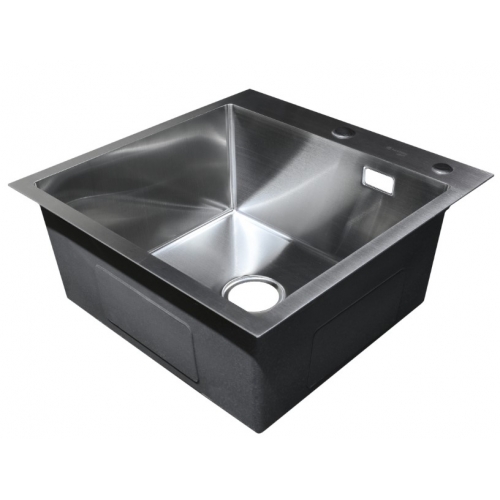 Мойка для кухни Santrek Aqua 50х50х22 (3.0) сатин, сталь нержавеющая, сифон, дозатор, коландер купить в интернет магазине Санрай73