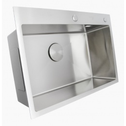 Мойка для кухни Santrek Aqua 70х48х22 (3.0) сатин, сталь нержавеющая, сифон, дозатор, коландер