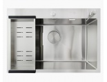 Мойка для кухни Santrek Aqua 70х48х22 (3.0) сатин, сталь нержавеющая, сифон, дозатор, коландер
