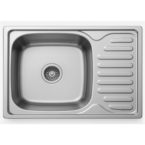 Мойка нержавеющая врезная 660х420х180мм, левая, т.0,8 + сифон купить в интернет магазине Санрай73