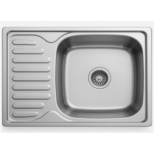 Мойка нержавеющая врезная 660х420х180мм, правая, т.0,8 + сифон купить в интернет магазине Санрай73