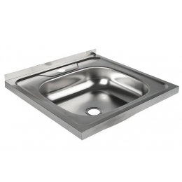 Мойка для кухни Эконом 500х500 мм, накладная, толщина 0,4 мм, глубина 13см