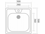 Мойка для кухни Эконом 500х500 мм, накладная, толщина 0,4 мм, глубина 13см