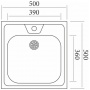 Мойка для кухни Эконом 500х500 мм, накладная, толщина 0,4 мм, глубина 13см