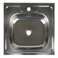 Мойка для кухни Эконом 500х500 мм, накладная, толщина 0,4 мм, глубина 13см
