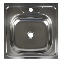 Мойка для кухни Эконом 500х500 мм, накладная, толщина 0,4 мм, глубина 13см