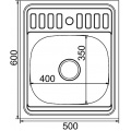 Мойка для кухни MIXLINE 500х600 мм, накладная, толщина 0,6 мм