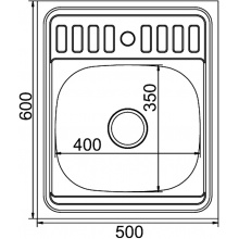 Мойка для кухни MIXLINE 500х600 мм, накладная, толщина 0,6 мм