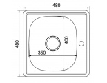 Мойка для кухни MIXLINE 480х480 мм, накладная, толщина 0,6 мм