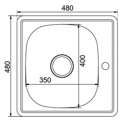 Мойка для кухни MIXLINE 480х480 мм, накладная, толщина 0,6 мм