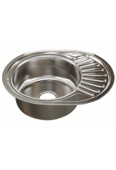 Мойка для кухни MIXLINE 570х450 мм, левая, врезная, овальная, толщина 0,8 мм