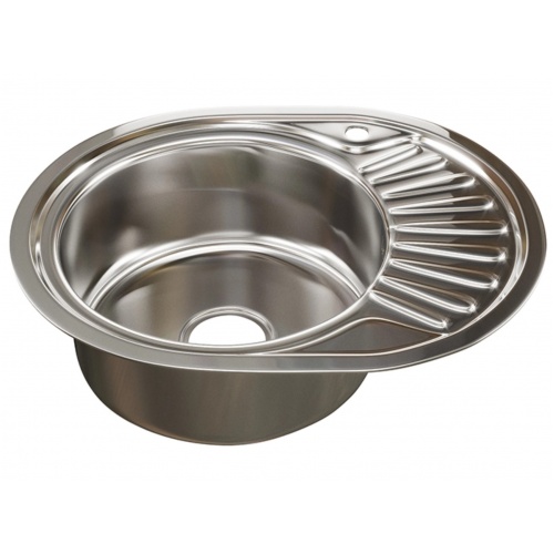 Мойка для кухни MIXLINE 570х450 мм, левая, врезная, овальная, толщина 0,8 мм купить в интернет магазине Санрай73