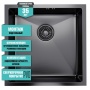Мойка для кухни MIXLINE PRO 45х45х20см (3,0) подстольный монтаж, выпуск 3 1/2 сифон, черный графит