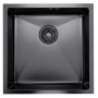 Мойка для кухни MIXLINE PRO 45х45х20см (3,0) подстольный монтаж, выпуск 3 1/2 сифон, черный графит