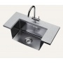 Мойка для кухни MIXLINE PRO 45х45х20см (3,0) подстольный монтаж, выпуск 3 1/2 сифон, черный графит