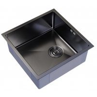 Мойка для кухни MIXLINE PRO 45х45х20см (3,0) подстольный монтаж, выпуск 3 1/2 сифон, черный графит