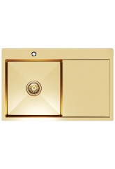 Мойка для кухни MIXLINE PRO 78х50 см (3,0) настольный монтаж, левый выпуск, золото