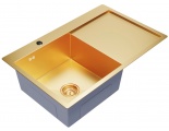 Мойка для кухни MIXLINE PRO 78х50 см (3,0) настольный монтаж, левый выпуск, золото