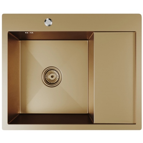 Мойка для кухни MIXLINE PRO 60х50х20см (3,0) левая, настольный монтаж, выпуск 3 1/2, бронза купить в интернет магазине Санрай73