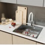 Мойка для кухни MIXLINE PRO 60х50х22см (3,0) настольный монтаж, выпуск 3 1/2, черный графит