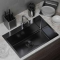Мойка для кухни MIXLINE PRO 65х45 (3,0) настольный монтаж вып 3 1/2  22см с сифоном (черный графит)