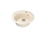 Мойка для кухни Mixline ML-GM11 (328) 500 мм, врезная круглая, бежевая
