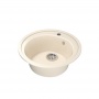 Мойка для кухни Mixline ML-GM11 (328) 500 мм, врезная круглая, бежевая