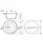 Мойка для кухни Mixline ML-GM11 (328) 500 мм, врезная круглая, бежевая