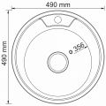 Мойка для кухни MIXLINE 490 мм, врезная, круглая, толщина 0,8 мм ДЕКОР