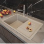 Мойка для кухни Mixline ML-GM19 (328), 495*750*200мм прямоугольная с крылом, бежевая