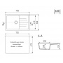 Мойка для кухни Mixline ML-GM19 (328), 495*750*200мм прямоугольная с крылом, бежевая