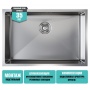 Мойка для кухни MIXLINE PRO 65х44х22 (3,0) подстольный монтаж,  выпуск 3 1/2, сифон, сатин