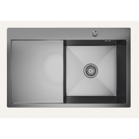 Мойка для кухни MIXLINE PRO 78х50 (3,0) сатин, правая, настольный монтаж, выпуск 3 1/2, с сифоном