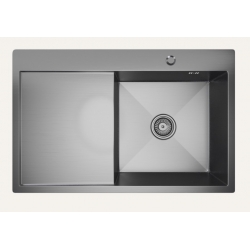 Мойка для кухни MIXLINE PRO 78х50 (3,0) сатин, правая, настольный монтаж, выпуск 3 1/2, с сифоном