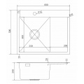 Мойка для кухни MIXLINE PRO 60х50х20см (3,0) левая, настольный монтаж, выпуск 3 1/2, черный графит