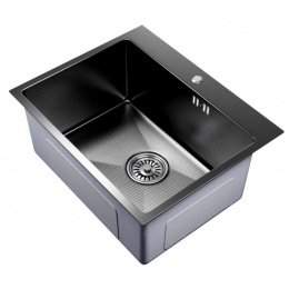 Мойка для кухни MIXLINE PRO 53х43х20см (3,0) настольный монтаж, черный графит НАНО