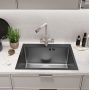 Мойка для кухни MIXLINE PRO 53х43х20см (3,0) настольный монтаж, черный графит НАНО