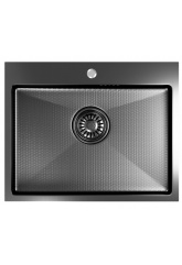 Мойка для кухни MIXLINE PRO 53х43х20см (3,0) настольный монтаж, черный графит НАНО