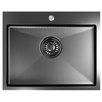Мойка для кухни MIXLINE PRO 53х43х20см (3,0) настольный монтаж, черный графит НАНО